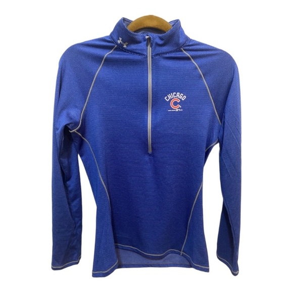 Under Armour Tops - Under Armour Chicago Cubs Blue fitted half-zip long sleeve
